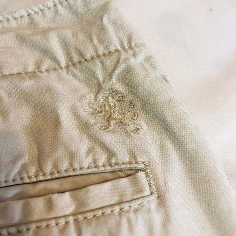 Express Mens Tan Flat Front Shorts
